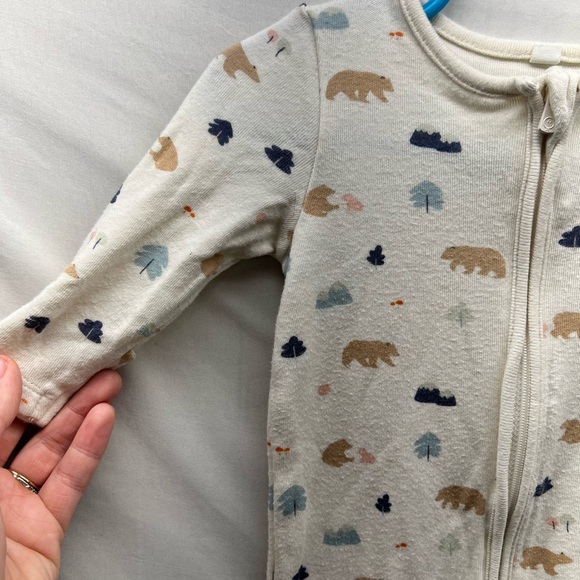 Mori organic Bamboo Cotton blend sleeper -gender neutral size 3/6mo cream - Picture 2 of 9